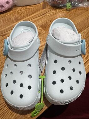 NEW CROCS Classic Enamel Buckle Clog 213347 Vapor Ice